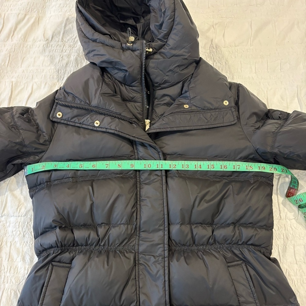 NWT Kate Spade New York Quilted Long Down Parka With Bib, Black Size Small - Picture 10 of 16